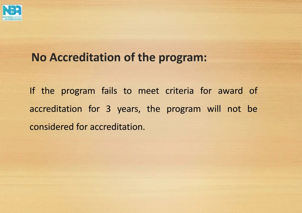 no accreditation of the program 2