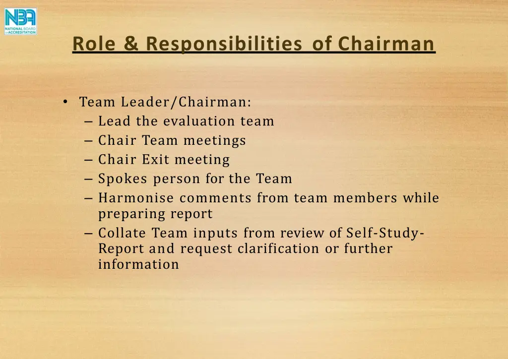 role responsibilities of chairman