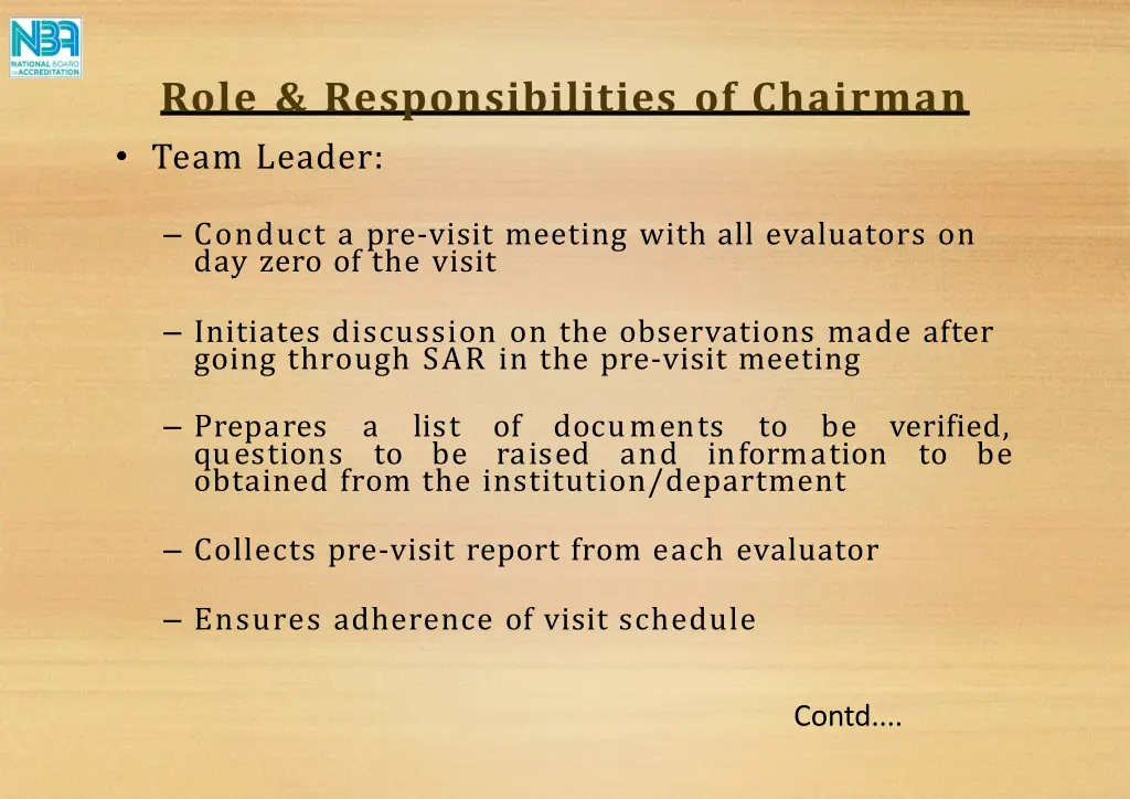 role responsibilities of chairman team leader