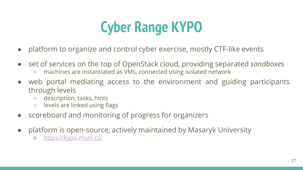 cyber range kypo