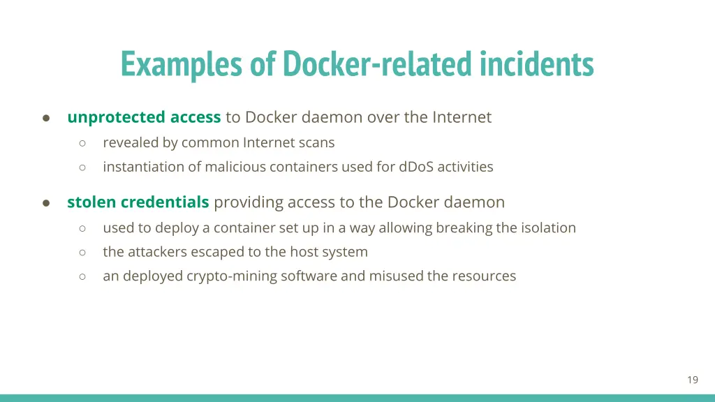 examples of docker related incidents