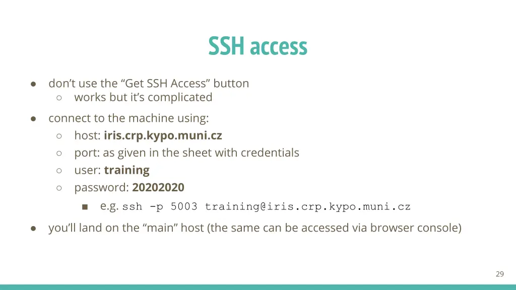 ssh access