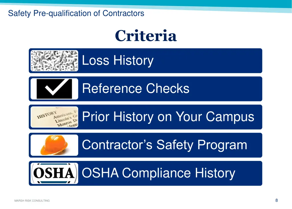 safety pre qualification of contractors