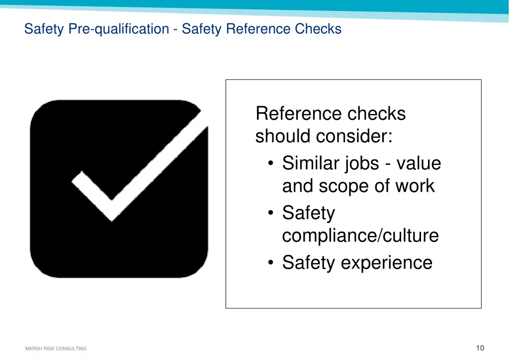 safety pre qualification safety reference checks