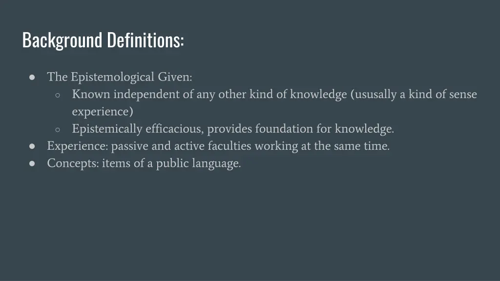 background definitions