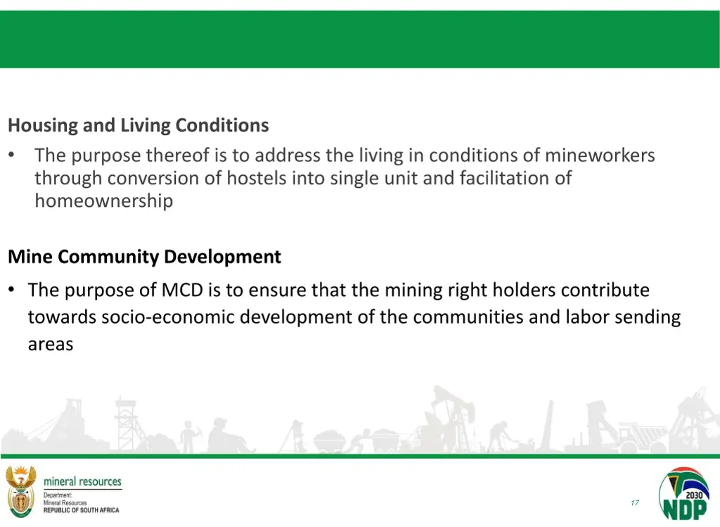 housing and living conditions the purpose thereof