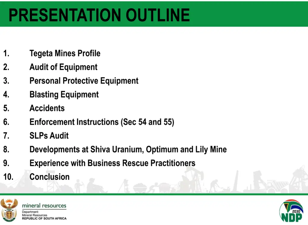 presentation outline