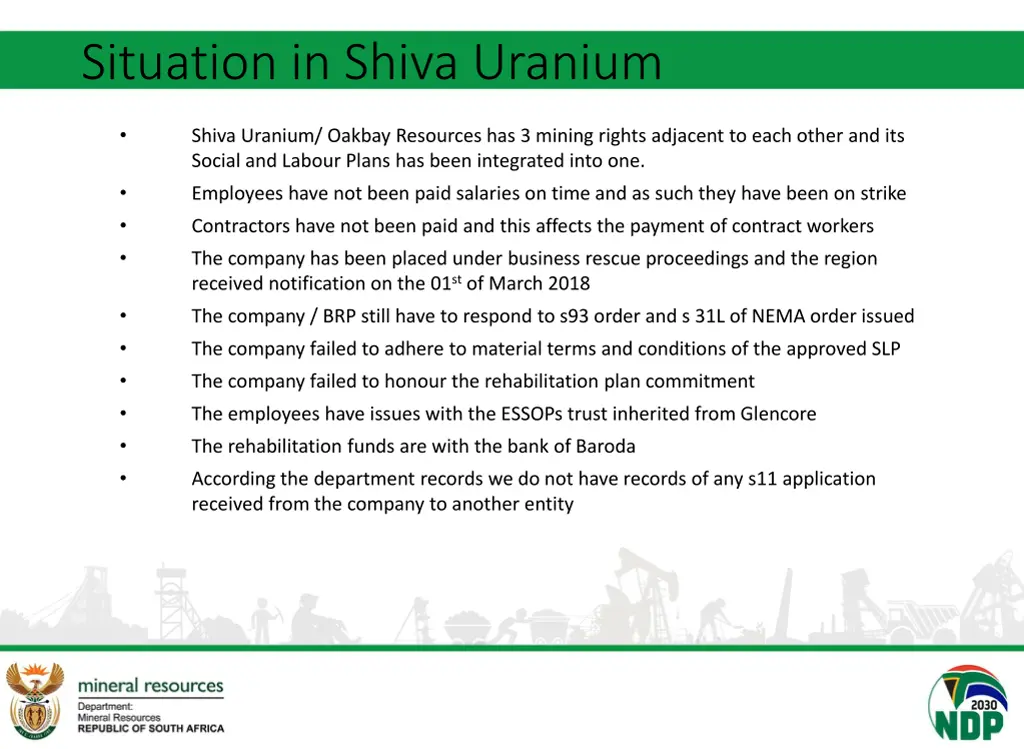 situation in shiva uranium