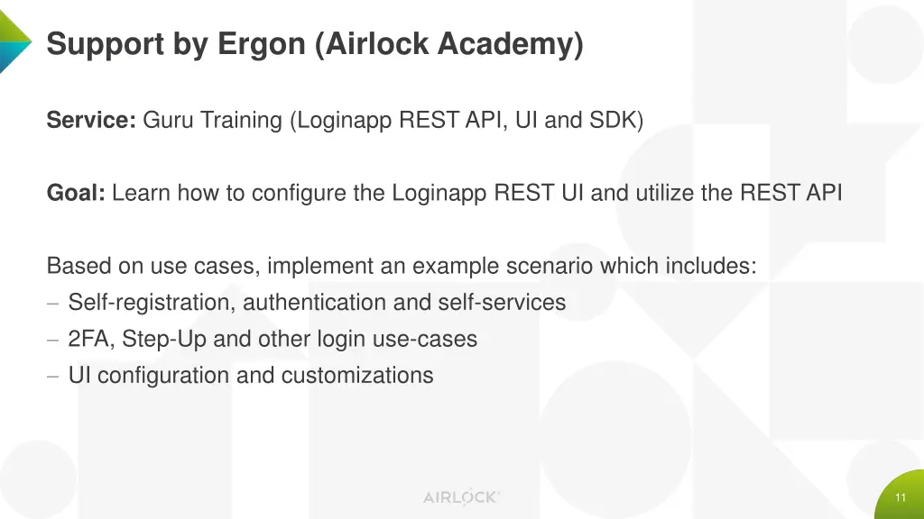 support by ergon airlock academy