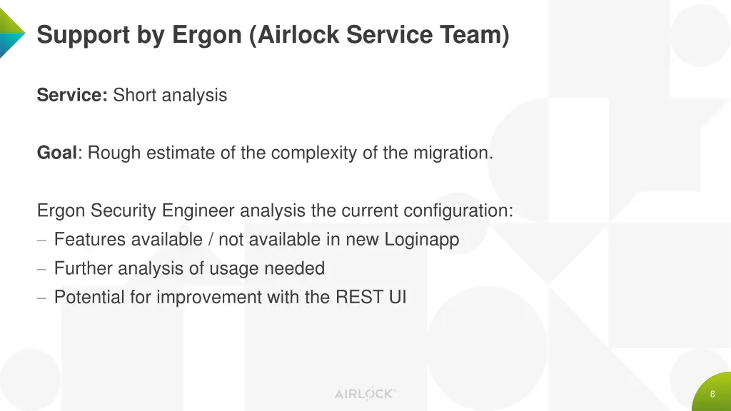 support by ergon airlock service team