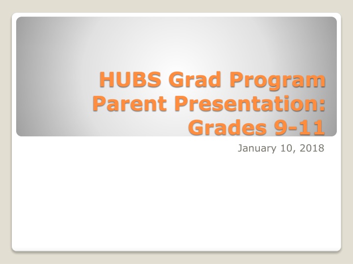 hubs grad program parent presentation grades 9 11