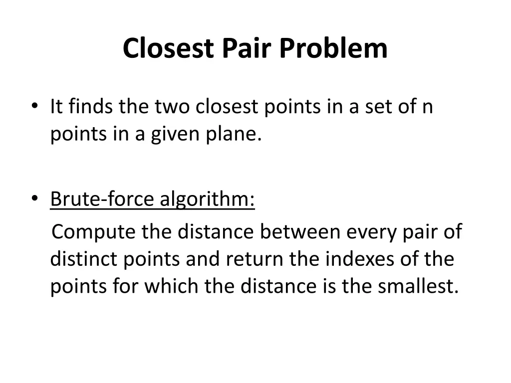 closest pair problem