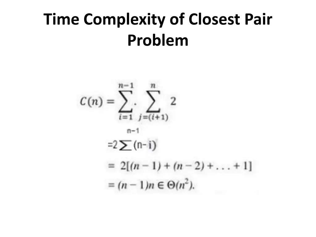 time complexity of closest pair problem