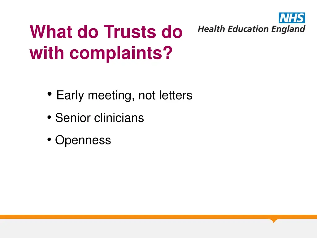 what do trusts do with complaints