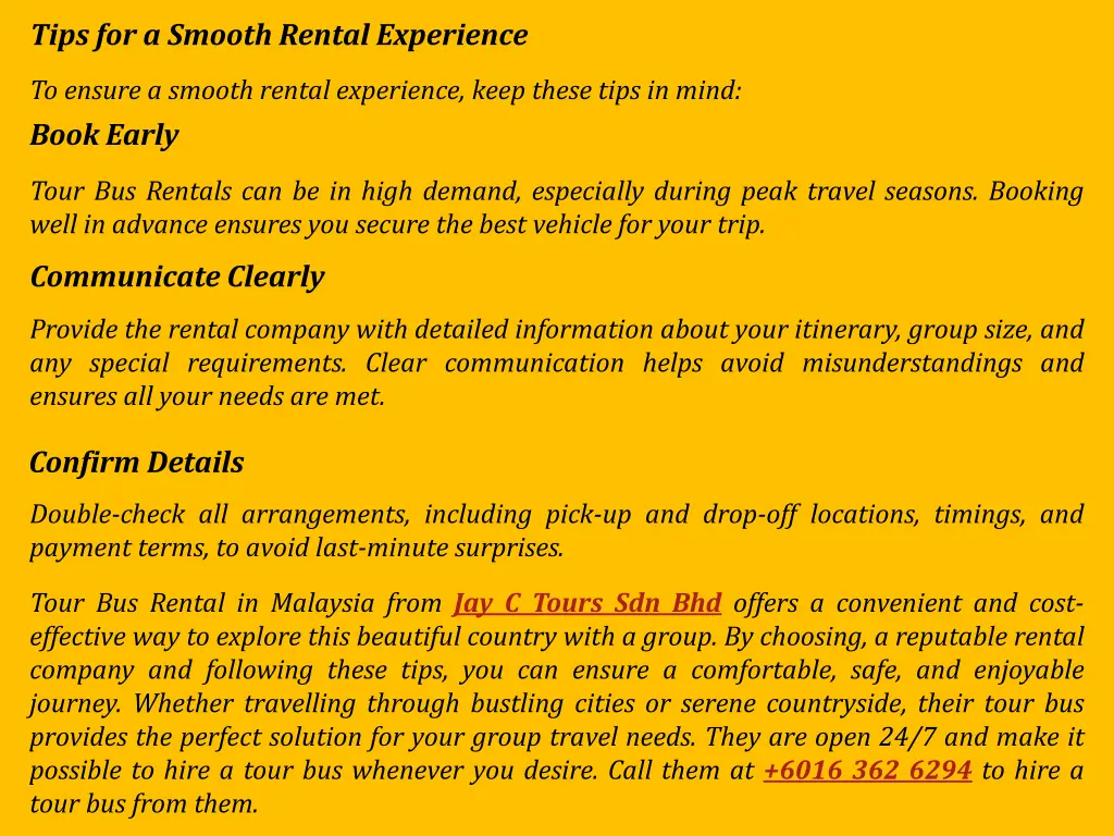 tips for a smooth rental experience