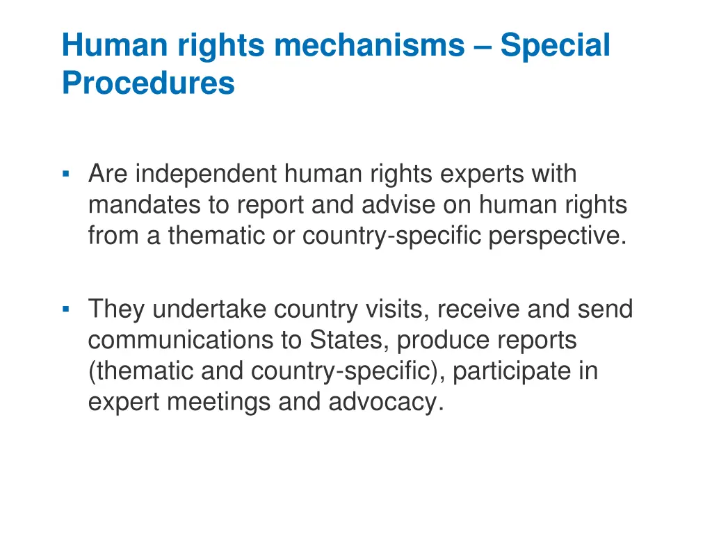 human rights mechanisms special procedures