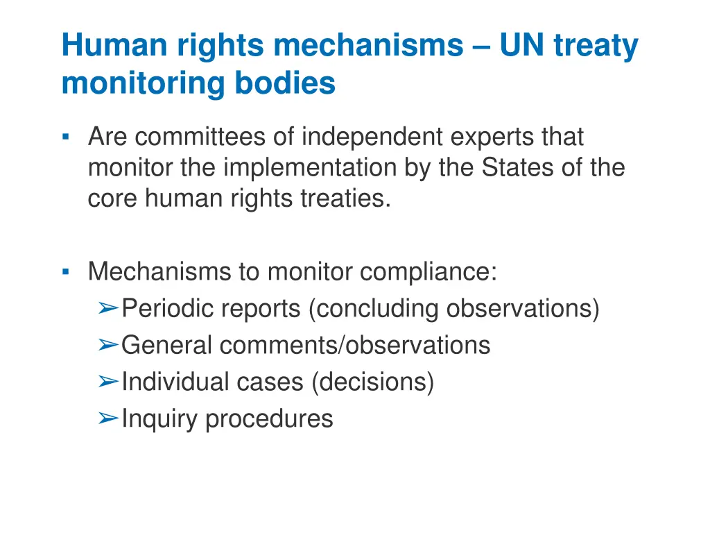 human rights mechanisms un treaty monitoring