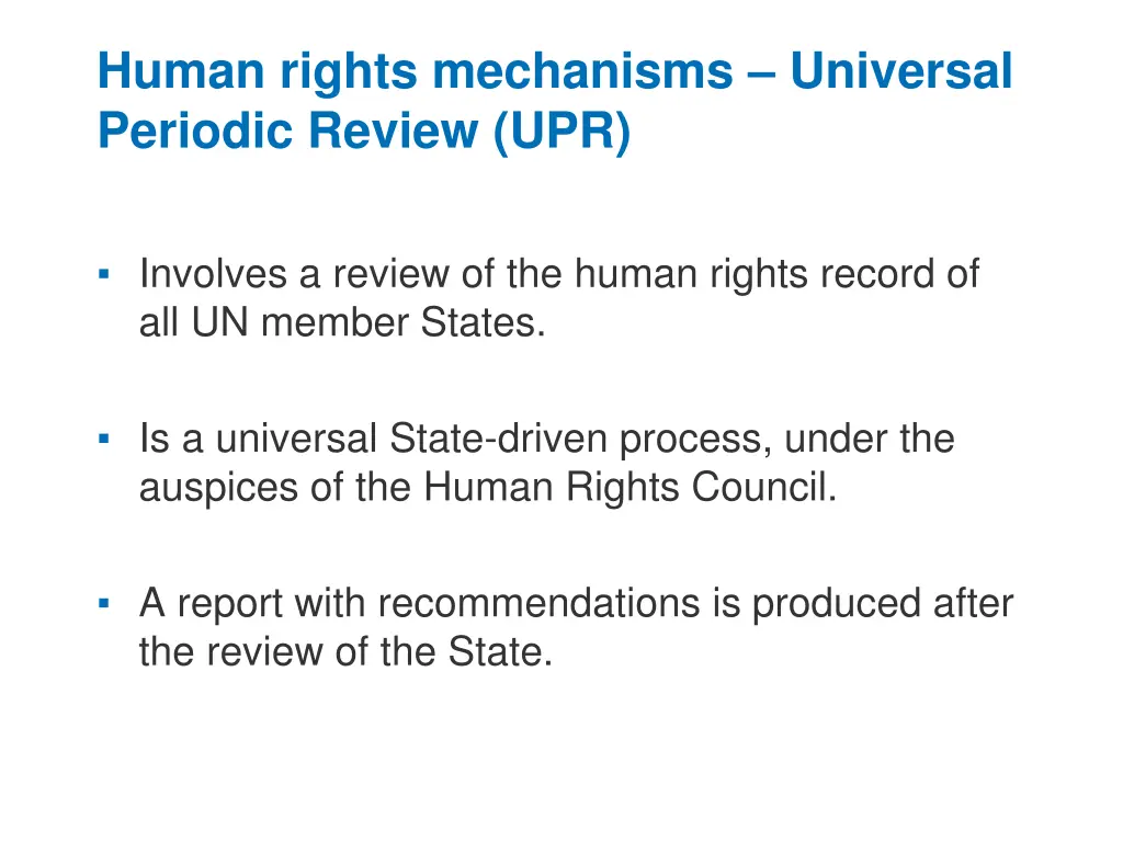 human rights mechanisms universal periodic review