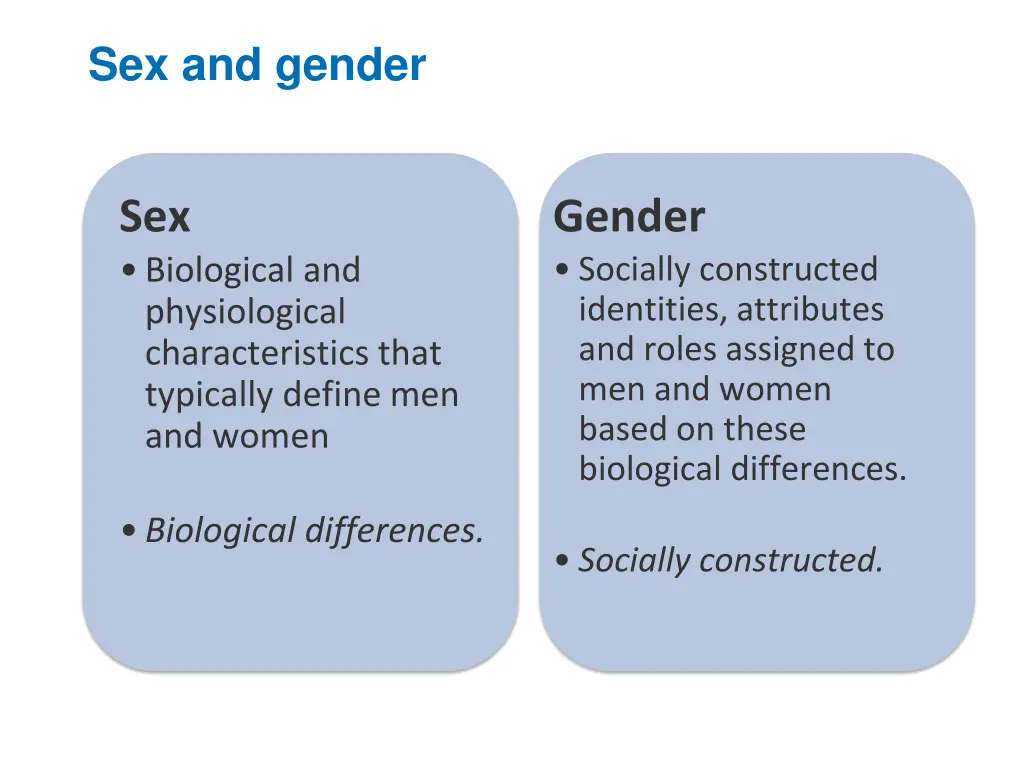 sex and gender