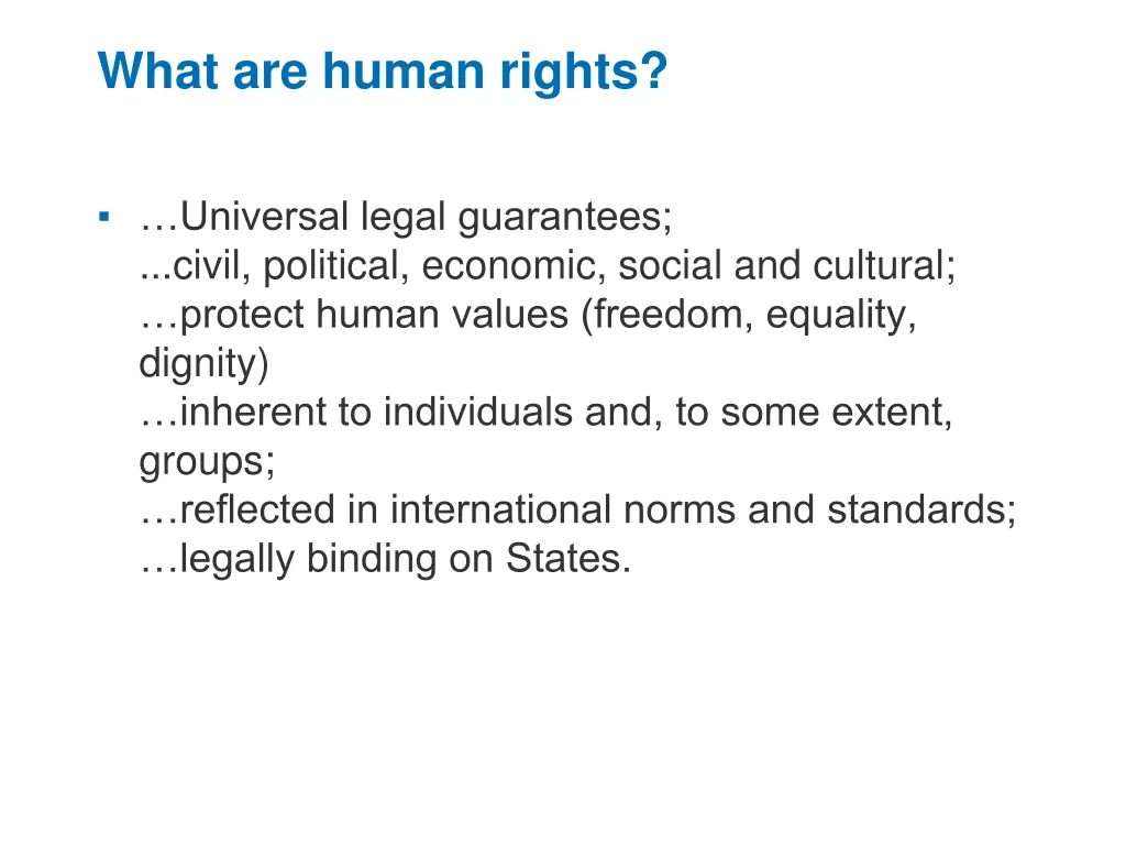 what are human rights