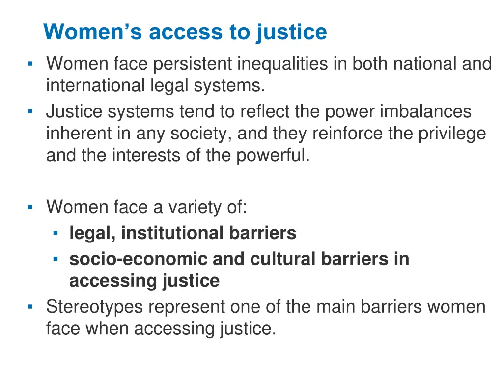 women s access to justice women face persistent