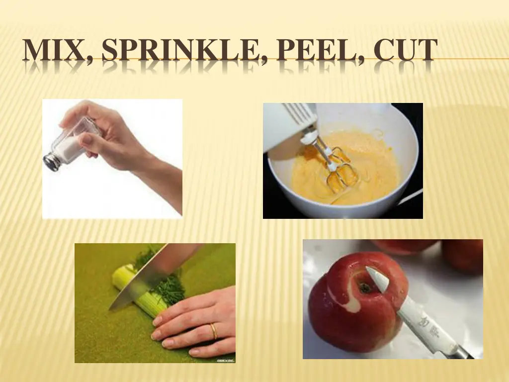 mix sprinkle peel cut