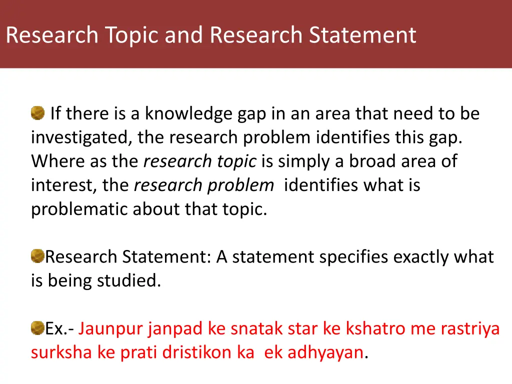 research topic and research statement