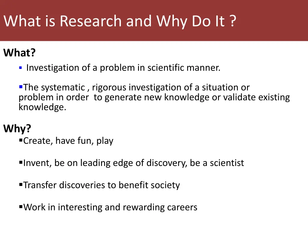 what is research and why do it