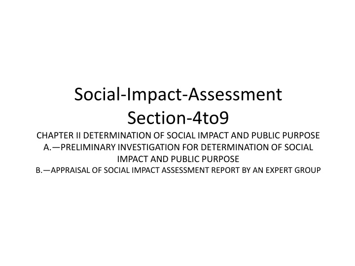 social impact assessment section 4to9 chapter