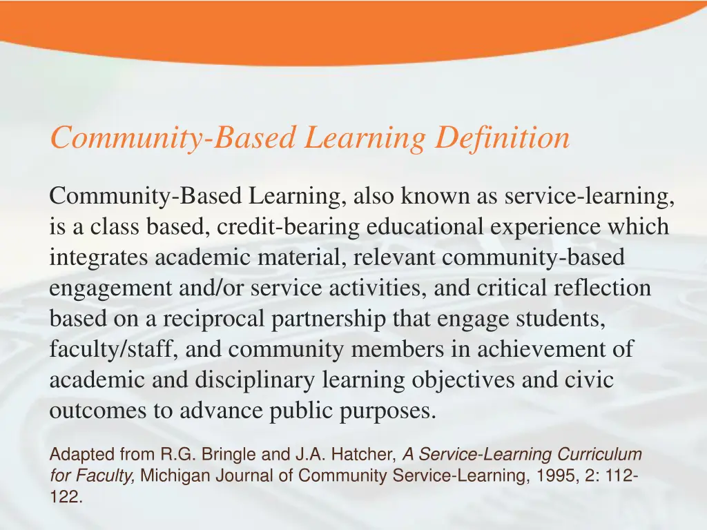 community based learning definition