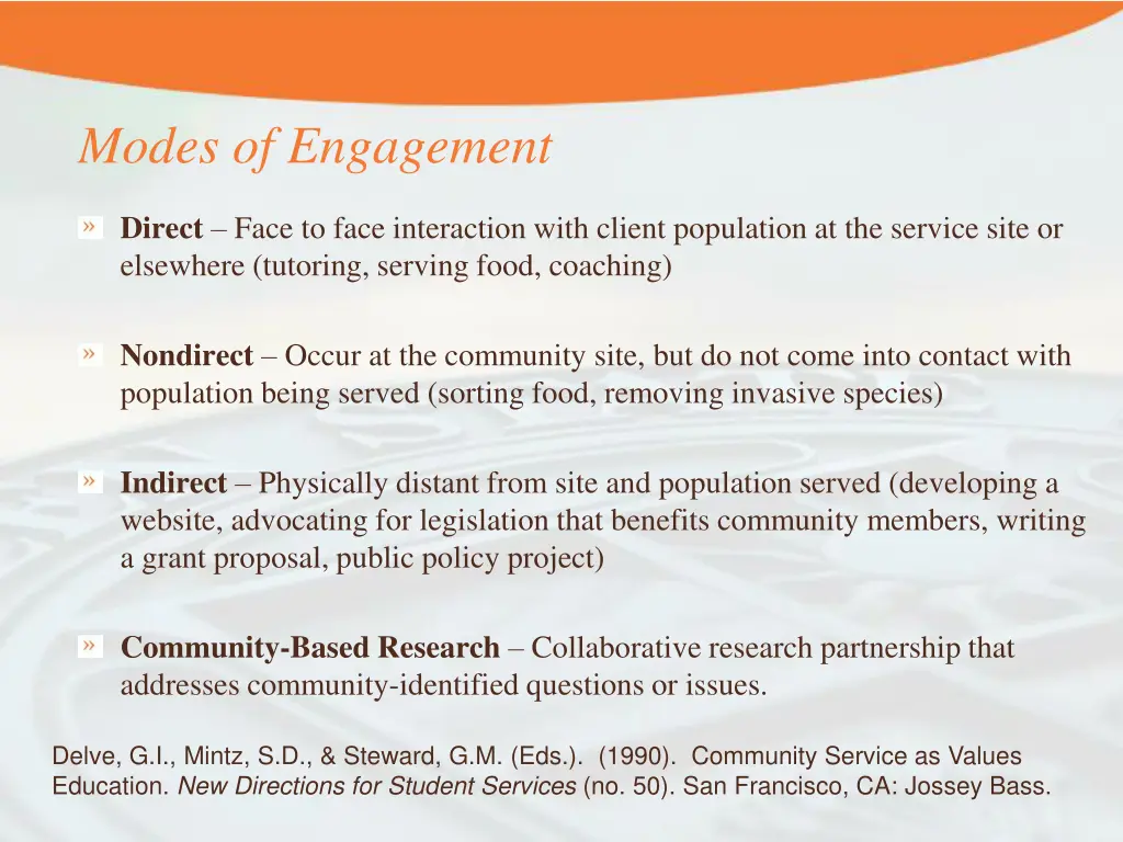 modes of engagement