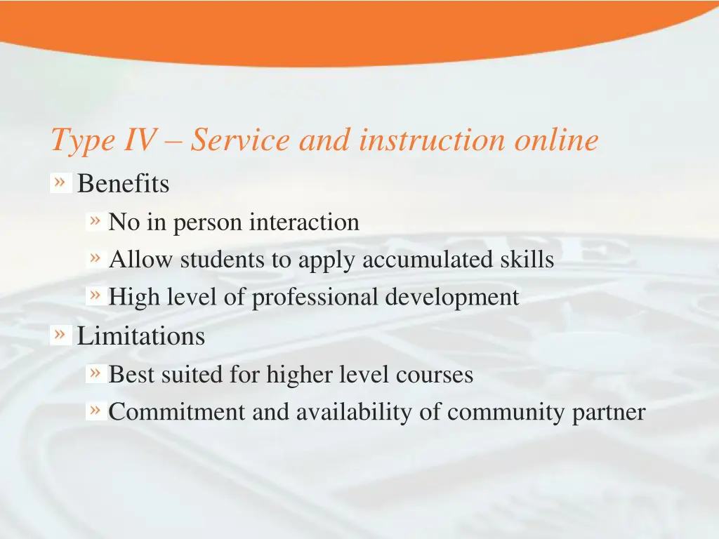 type iv service and instruction online benefits