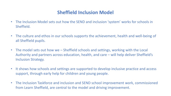 sheffield inclusion model