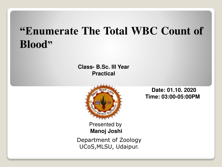 enumerate the total wbc count of blood