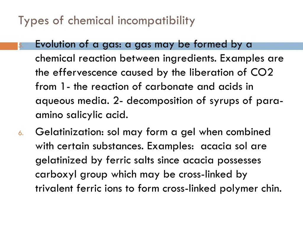 types of chemical incompatibility 2