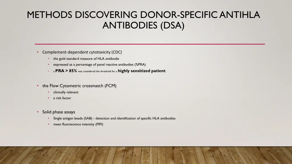 methods discovering donor specific antihla