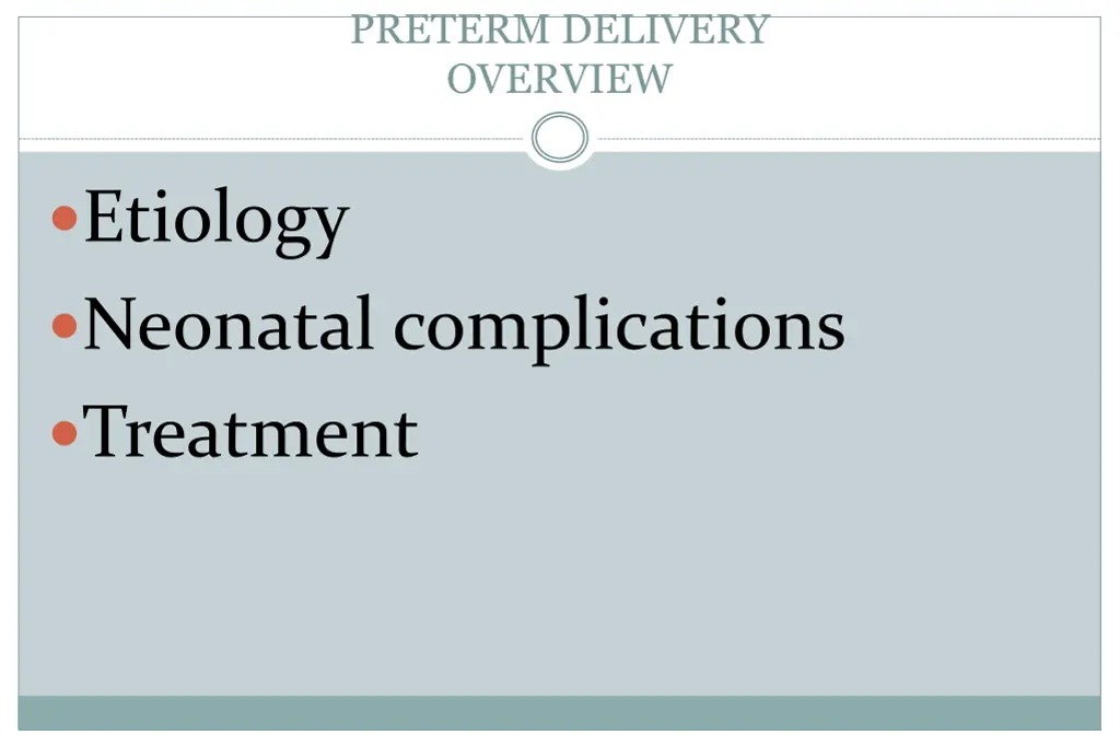 preterm delivery overview