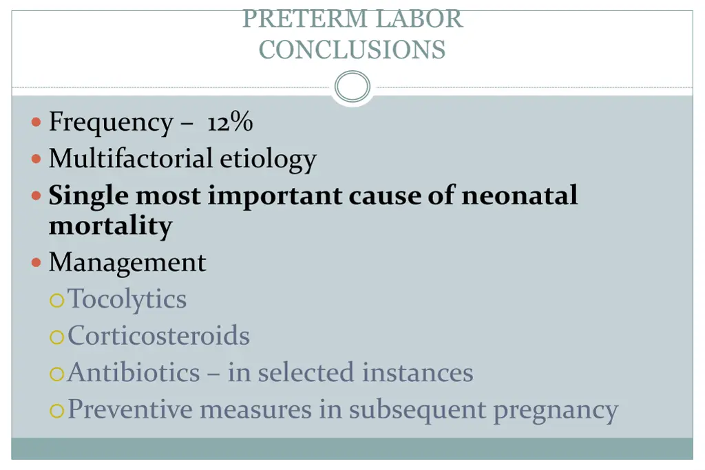 preterm labor conclusions