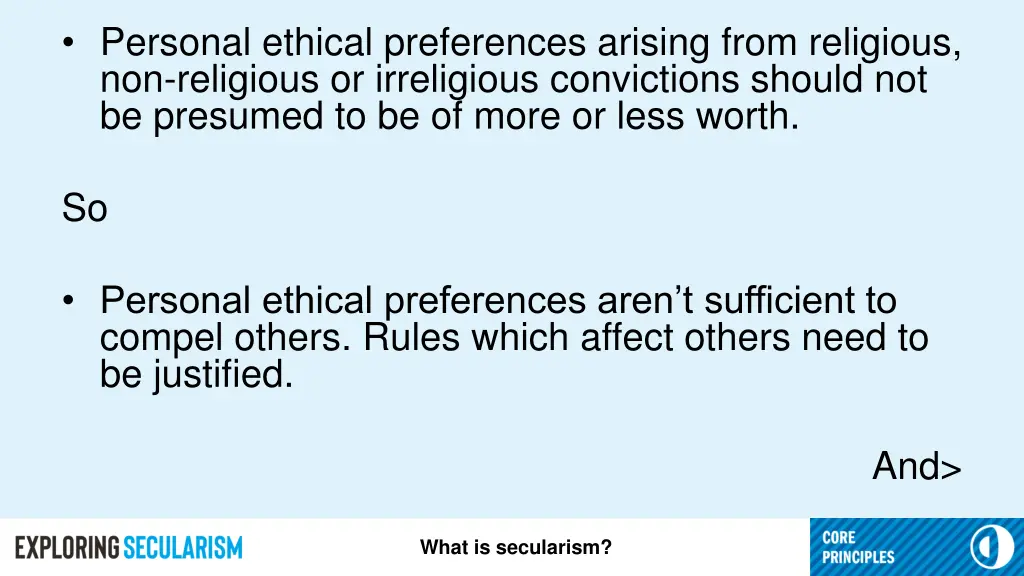 personal ethical preferences arising from