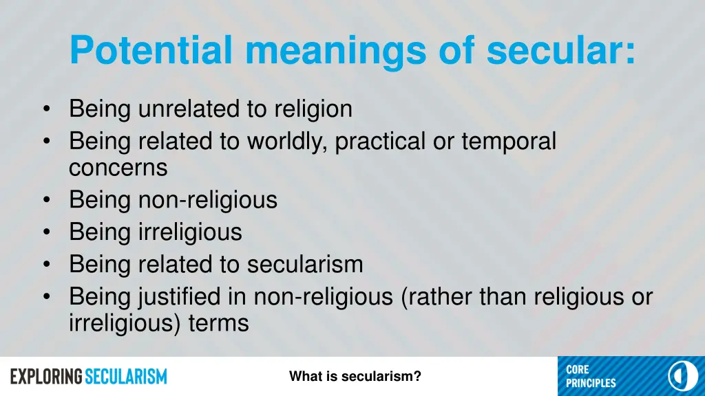 potential meanings of secular