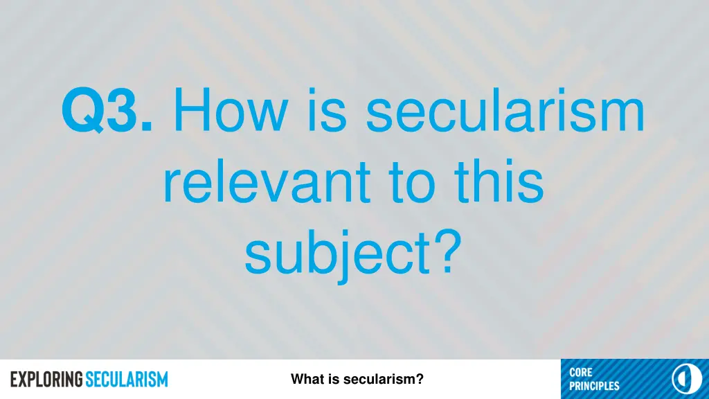 q3 how is secularism relevant to this subject