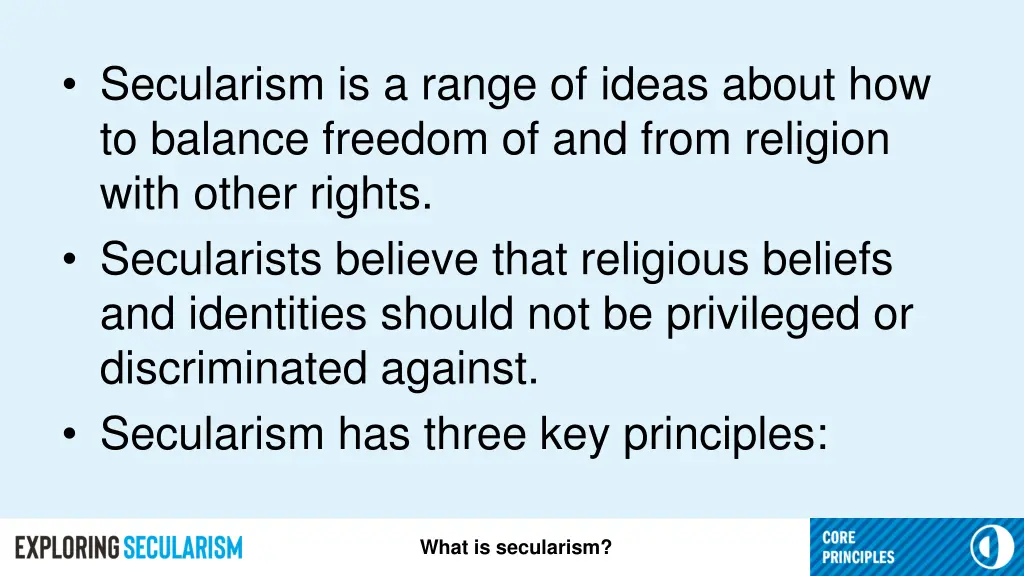 secularism is a range of ideas about