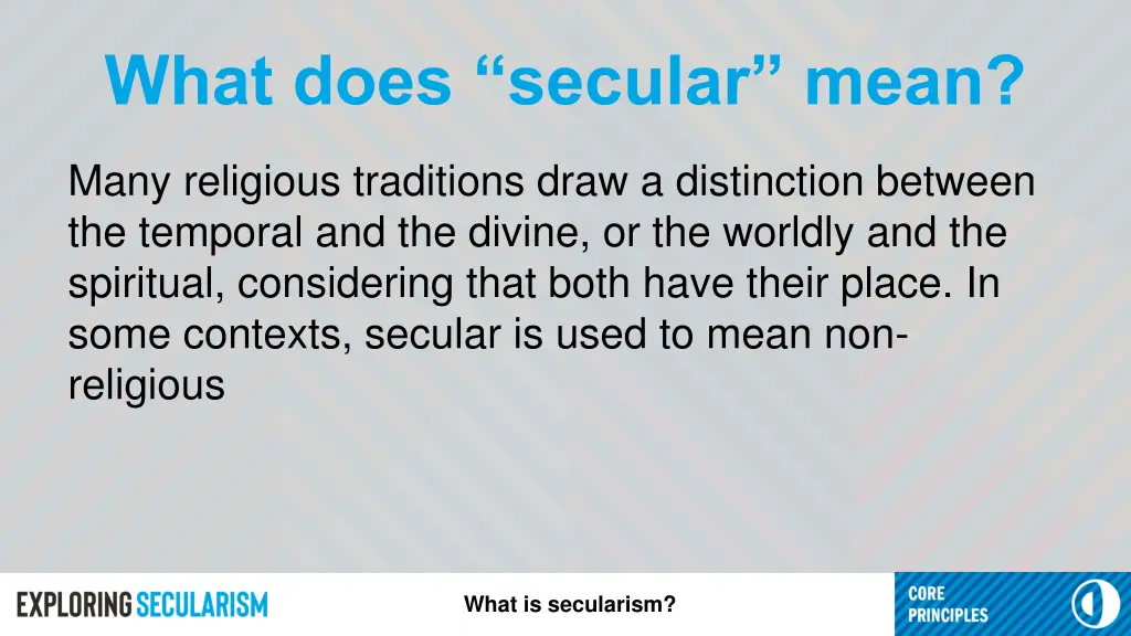 what does secular mean 1