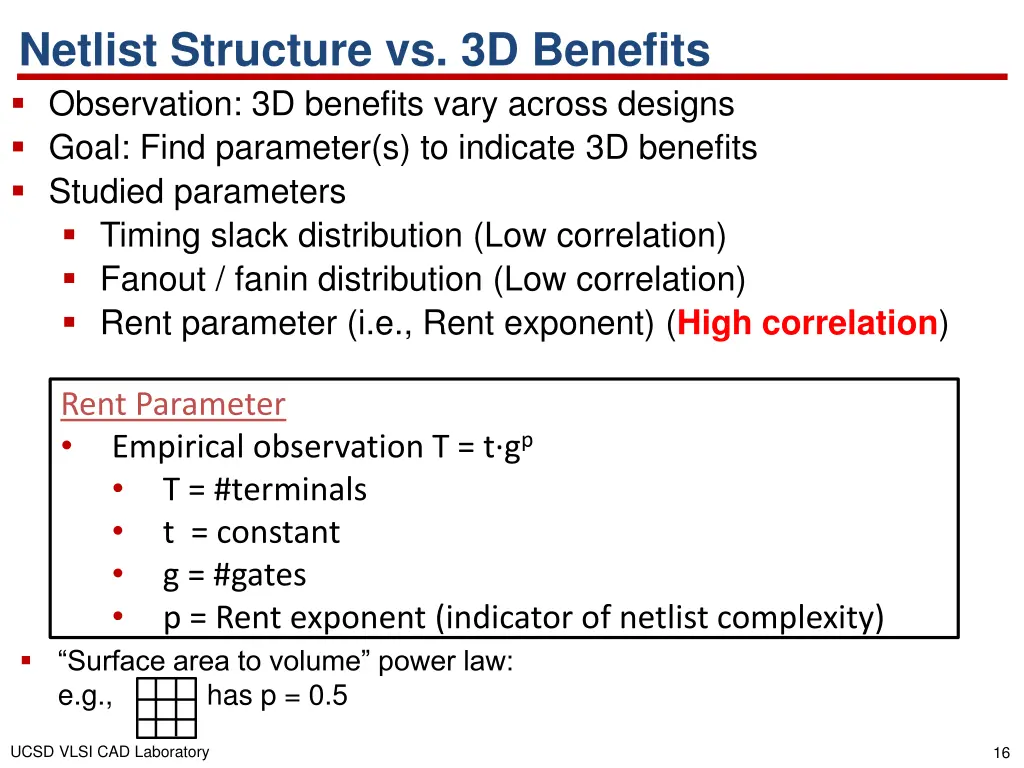 netlist structure vs 3d benefits observation