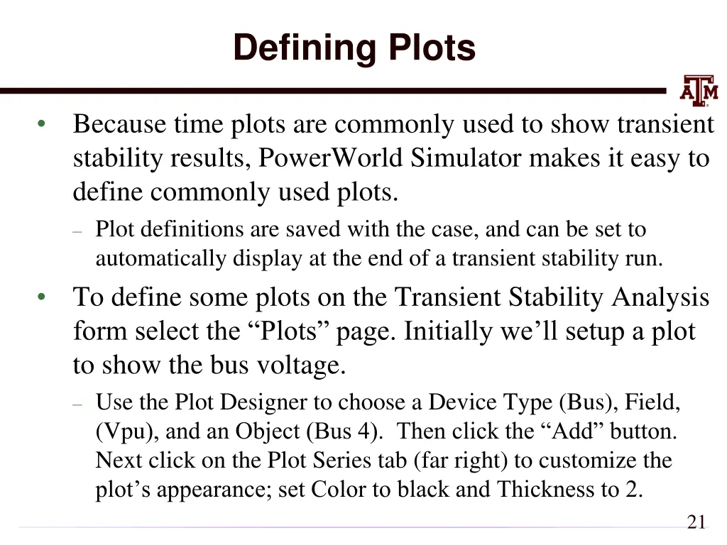 defining plots