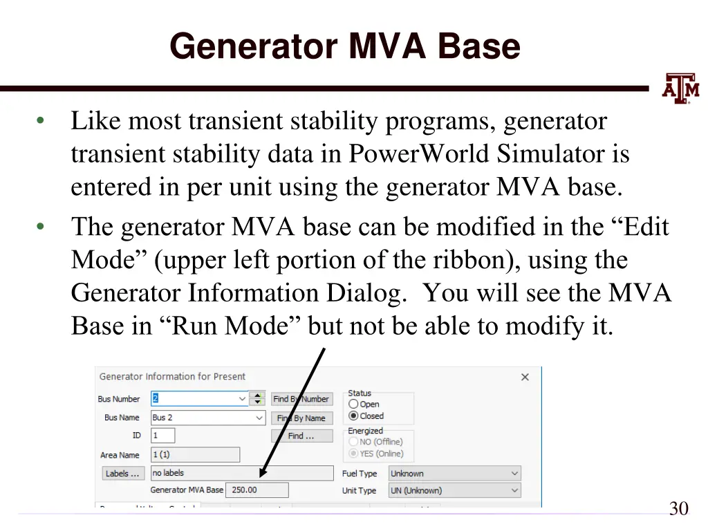 generator mva base