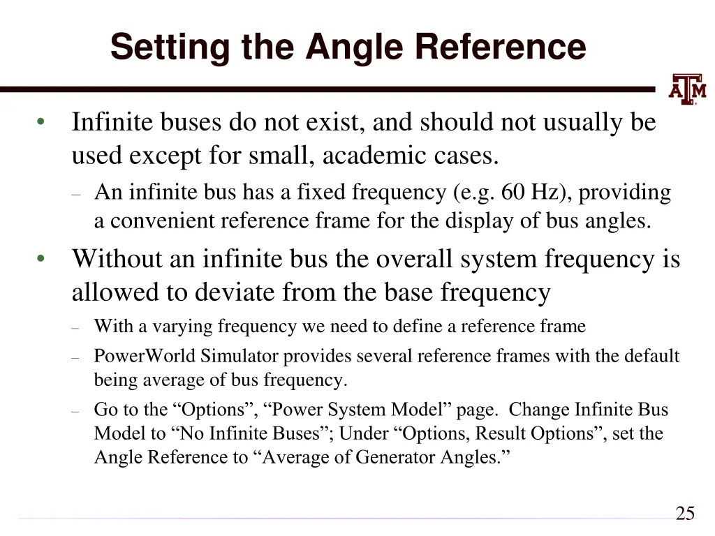 setting the angle reference