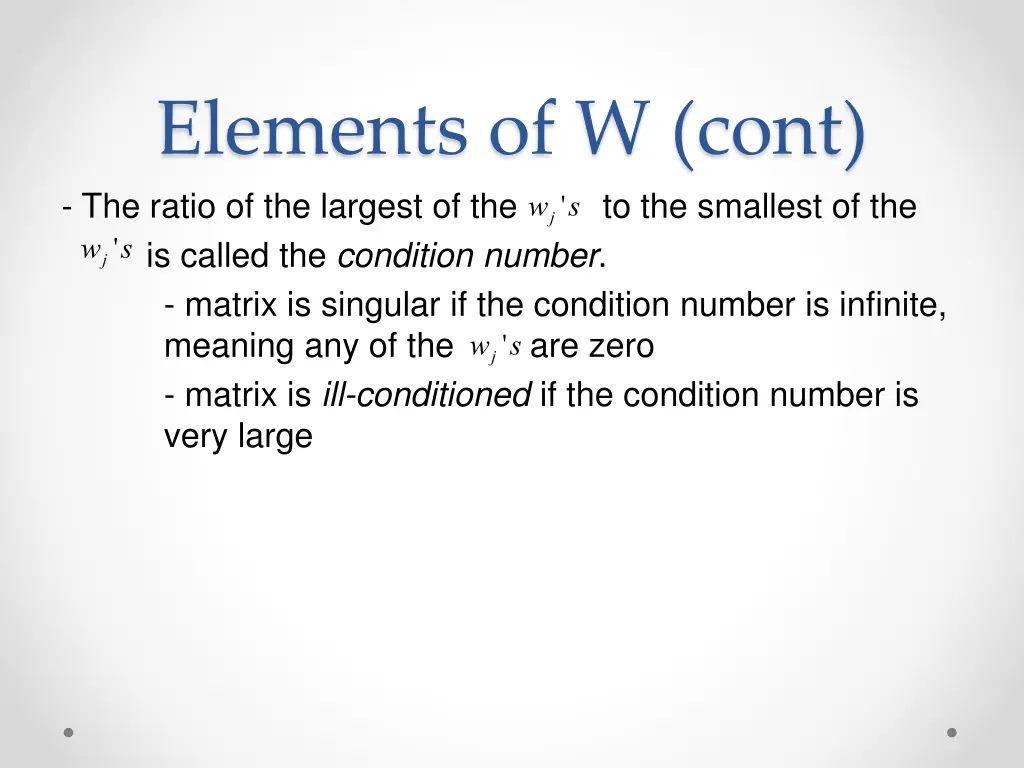 elements of w cont the ratio of the largest