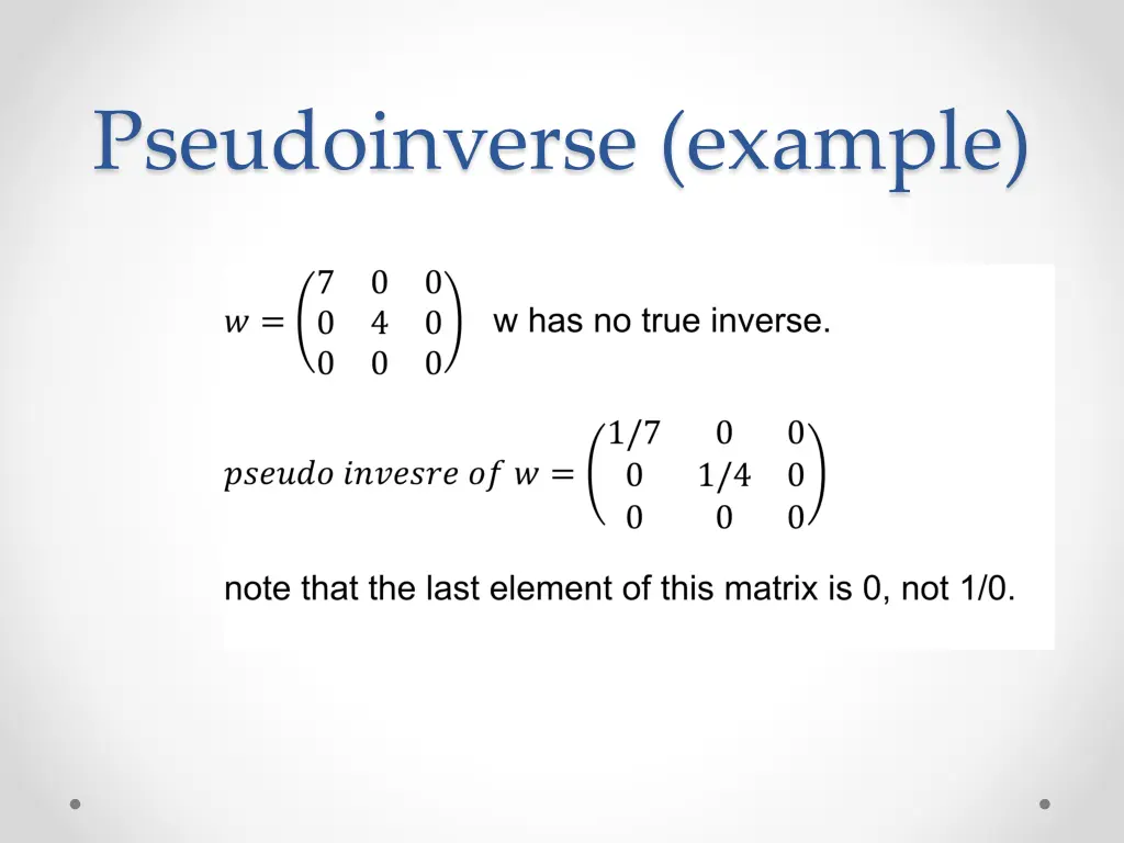 pseudoinverse example