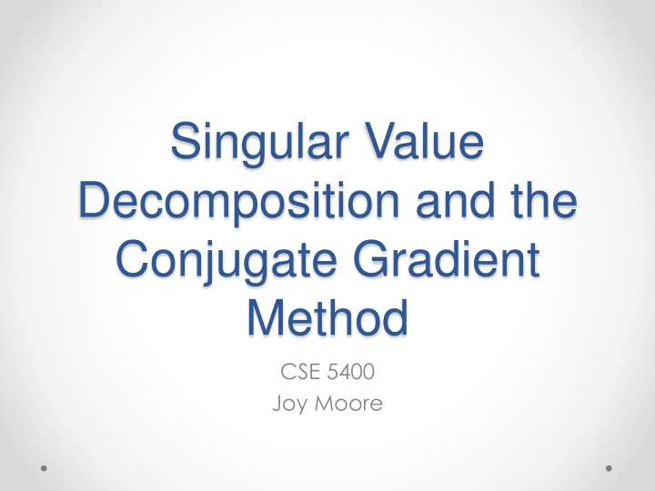 singular value decomposition and the conjugate